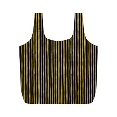 Stylish Golden Strips Full Print Recycle Bags (m)  by gatterwe