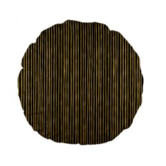 Stylish Golden Strips Standard 15  Premium Flano Round Cushions by gatterwe