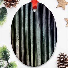 Stylish Rainbow Strips Ornament (oval) by gatterwe