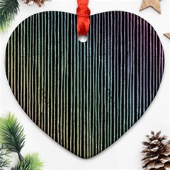 Stylish Rainbow Strips Ornament (heart) by gatterwe