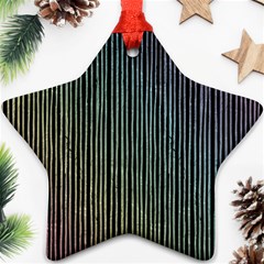 Stylish Rainbow Strips Ornament (star) by gatterwe