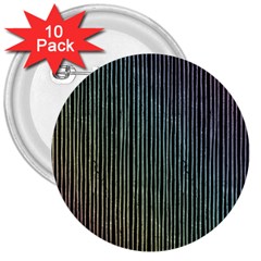 Stylish Rainbow Strips 3  Buttons (10 Pack)  by gatterwe