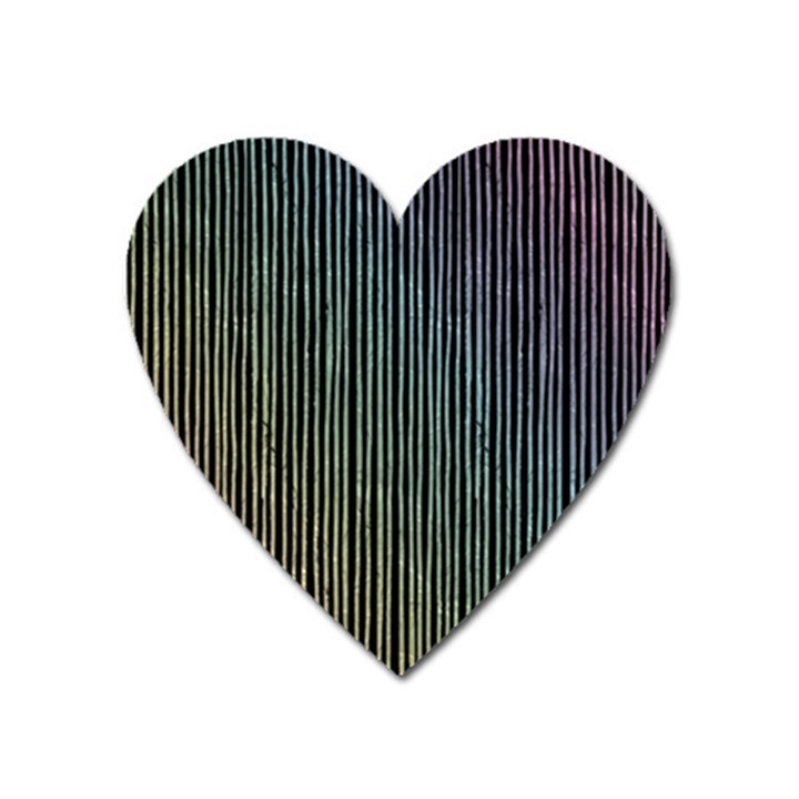 Stylish Rainbow Strips Heart Magnet