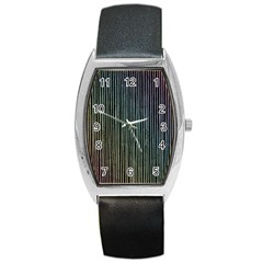 Stylish Rainbow Strips Barrel Style Metal Watch by gatterwe