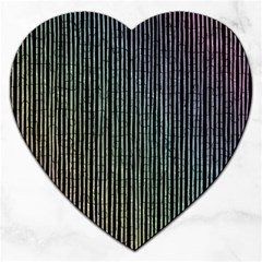 Stylish Rainbow Strips Jigsaw Puzzle (heart) by gatterwe