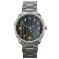 Stylish Rainbow Strips Sport Metal Watch by gatterwe