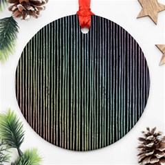 Stylish Rainbow Strips Round Ornament (two Sides) by gatterwe