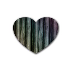 Stylish Rainbow Strips Heart Coaster (4 Pack)  by gatterwe