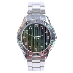 Stylish Rainbow Strips Stainless Steel Analogue Watch by gatterwe