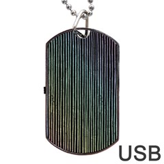 Stylish Rainbow Strips Dog Tag Usb Flash (one Side) by gatterwe