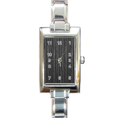 Stylish Silver Strips Rectangle Italian Charm Watch by gatterwe