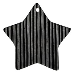 Stylish Silver Strips Star Ornament (two Sides) by gatterwe