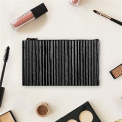 Stylish Silver Strips Cosmetic Bag (small)  by gatterwe