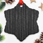 Stylish Silver Strips Ornament (Snowflake) Front