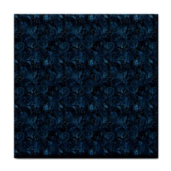 Blue Flower Glitter Look Tile Coasters