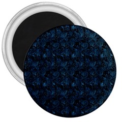 Blue Flower Glitter Look 3  Magnets