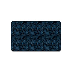 Blue Flower Glitter Look Magnet (Name Card)