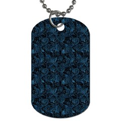 Blue Flower Glitter Look Dog Tag (one Side) by gatterwe