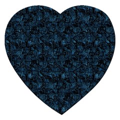 Blue Flower Glitter Look Jigsaw Puzzle (Heart)