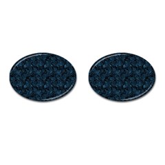 Blue Flower Glitter Look Cufflinks (oval) by gatterwe