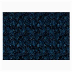 Blue Flower Glitter Look Large Glasses Cloth by gatterwe