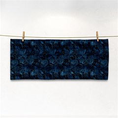 Blue Flower Glitter Look Hand Towel