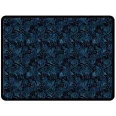 Blue Flower Glitter Look Fleece Blanket (large)  by gatterwe