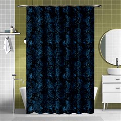 Blue Flower Glitter Look Shower Curtain 48  x 72  (Small) 