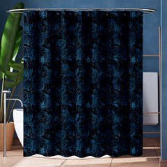 Blue Flower Glitter Look Shower Curtain 60  x 72  (Medium) 