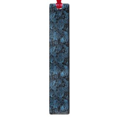 Blue Flower Glitter Look Large Book Marks by gatterwe