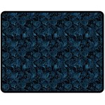 Blue Flower Glitter Look Double Sided Fleece Blanket (Medium)  58.8 x47.4  Blanket Back