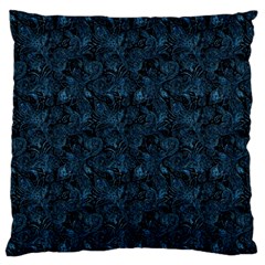 Blue Flower Glitter Look Standard Flano Cushion Case (two Sides) by gatterwe