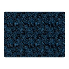 Blue Flower Glitter Look Double Sided Flano Blanket (Mini) 