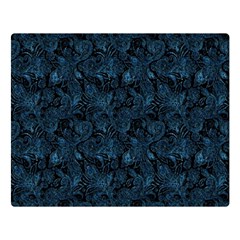 Blue Flower Glitter Look Double Sided Flano Blanket (Large) 