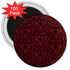 Red Glitter Look Floral 3  Magnets (100 Pack) by gatterwe