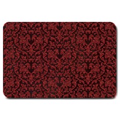 Red Glitter Look Floral Large Doormat  by gatterwe