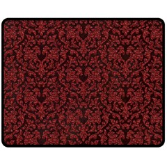 Red Glitter Look Floral Fleece Blanket (medium)  by gatterwe