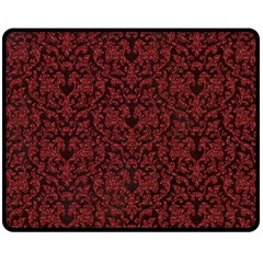 Red Glitter Look Floral Double Sided Fleece Blanket (medium)  by gatterwe