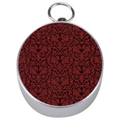 Red Glitter Look Floral Silver Compasses by gatterwe