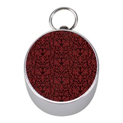 Red Glitter Look Floral Mini Silver Compasses by gatterwe