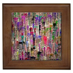 Colorful Shaky Paint Strokes                              Framed Tile by LalyLauraFLM