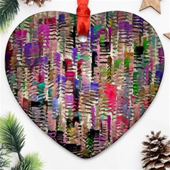 Colorful Shaky Paint Strokes                              Ornament (heart) by LalyLauraFLM