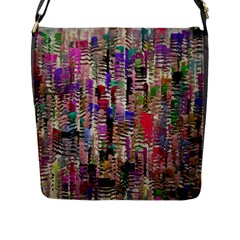 Colorful Shaky Paint Strokes                              Flap Closure Messenger Bag (l) by LalyLauraFLM