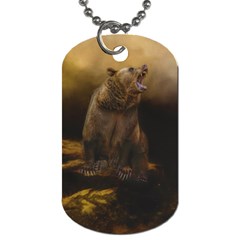 Roaring Grizzly Bear Dog Tag (two Sides) by gatterwe