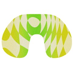 Green Shapes Canvas                              Travel Neck Pillow by LalyLauraFLM