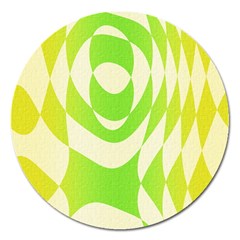 Green Shapes Canvas                              Magnet 5  (round) by LalyLauraFLM