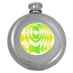 Green Shapes Canvas                              Hip Flask (5 Oz) by LalyLauraFLM