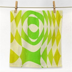 Green Shapes Canvas                              Face Towel by LalyLauraFLM