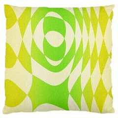 Green Shapes Canvas                        Large Flano Cushion Case (two Sides) by LalyLauraFLM