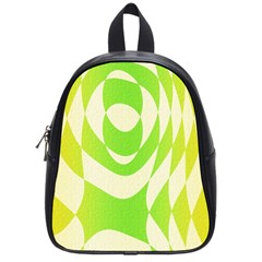 Green Shapes Canvas                              School Bag (small) by LalyLauraFLM